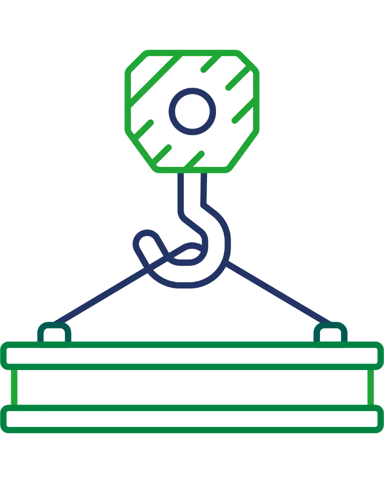 hak podnoszący materiał budowlany